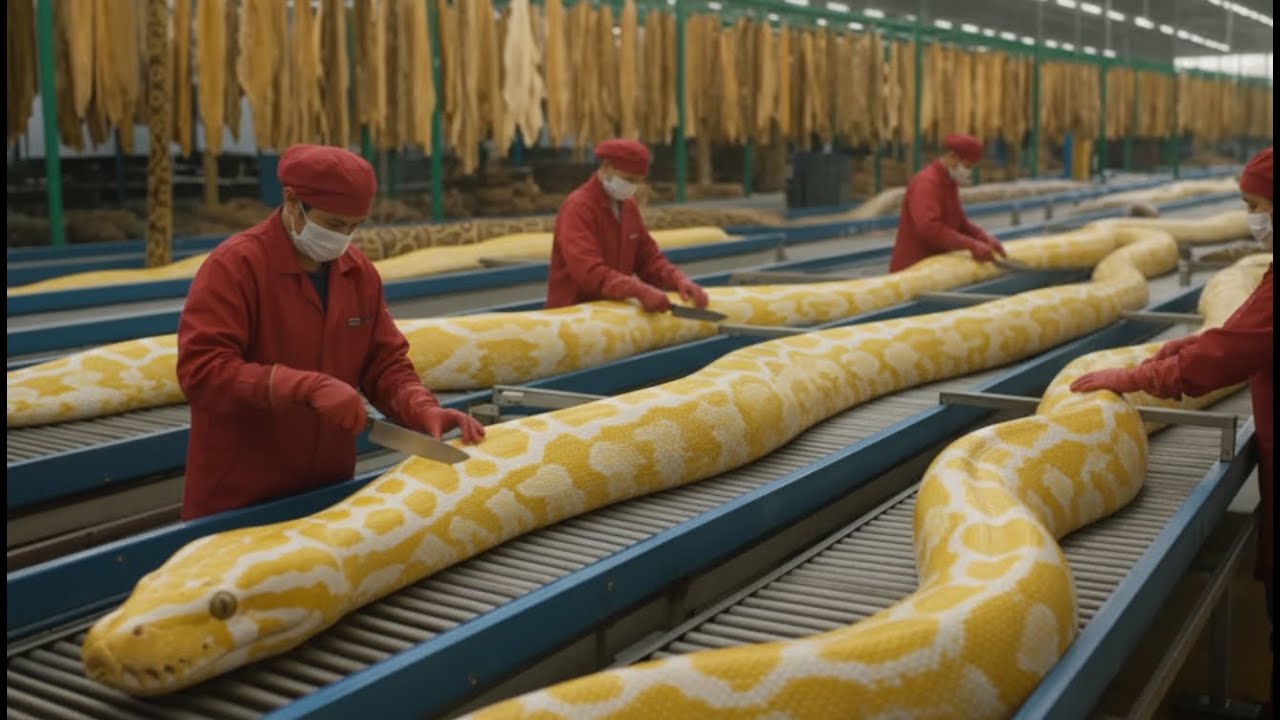 How Golden Python Albino Reticulated Leather Is Made — From Skin to Luxury Products