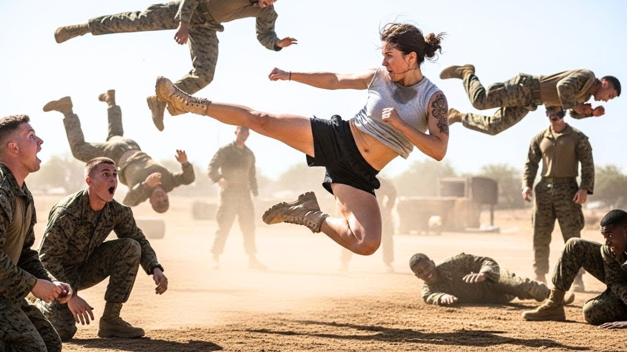 Smáli se jejím schopnostem — jedním pohybem složila šest mariňáků.