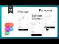 Pop-Up, Bottom Drawer, Pop-Over Modals | Figma Prptotype | #uxtrim