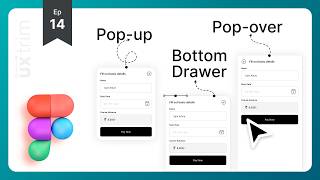 How to create a pop-up, bottom drawer, pop-over modals in figma | #uxtrim
