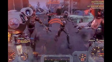 FIELD TEST LEGENDARY POWER ARMOR VS 2 SENTRY BOTS & THEN 4 ASSAULTRONS FO76
