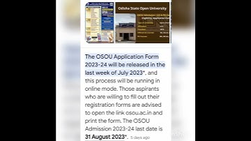 osou admission 2023 UG -PGinformation #shorts #reels