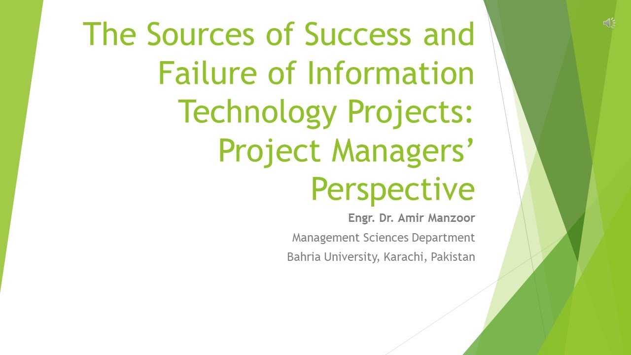 The Sources of Success and Failure of Information Technology Projects