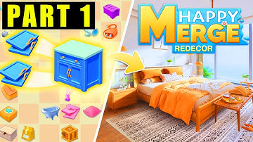 Happy Merge Redecor Part 1 Gameplay Walkthrough | Android Casual Game