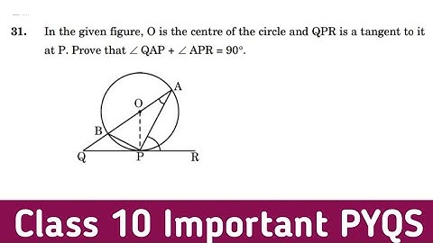 In the given figure O is the center of the circle and QPR is a tangent to it at P prove that QAP+APR
