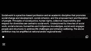 globally recognized defination of social work...