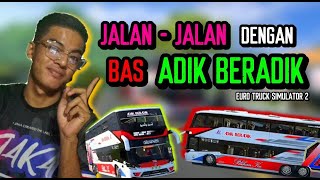 MEMANDU BAS SCANIA D3 DUA TINGKAT 'ADIK BERADIK'  DI LALUAN HUTAN SIMPANG YANG TENANG ? - ETS2 screenshot 3