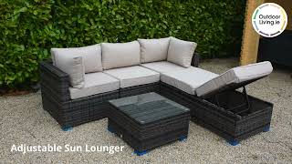 Rio Garden Rattan Corner Dining Set - Brown