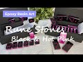 284 - Resin Art  - Dominoes & Runes Tutorial - Black, Hot Pink & Bling Amazing Effects on the back