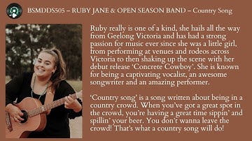 BSMDDS505   RUBY JANE & OPEN SEASON BAND – Country Song