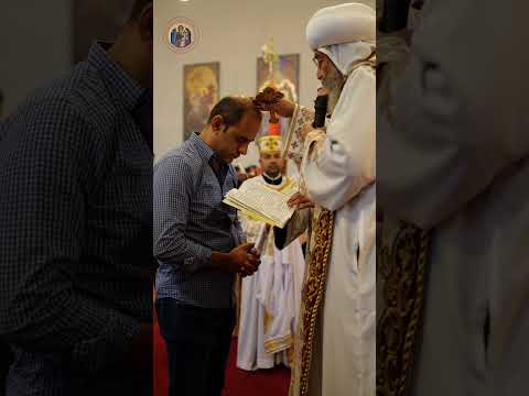 رسامة الأخ مينا حلمي برتبة دياكون بيد الأنبا ديسقوروس أسقف جنوب ألمانيا