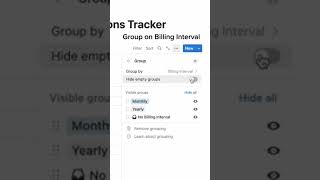 how to group recurring payments by interval in notion