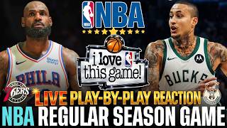 🔴LIVE! 76ERS VS BUCKS •󠁏 NBA REGULAR SEASON •󠁏 BASKETBALL PLAY-BY-PLAY COMMENTARY & SCOREBOARD