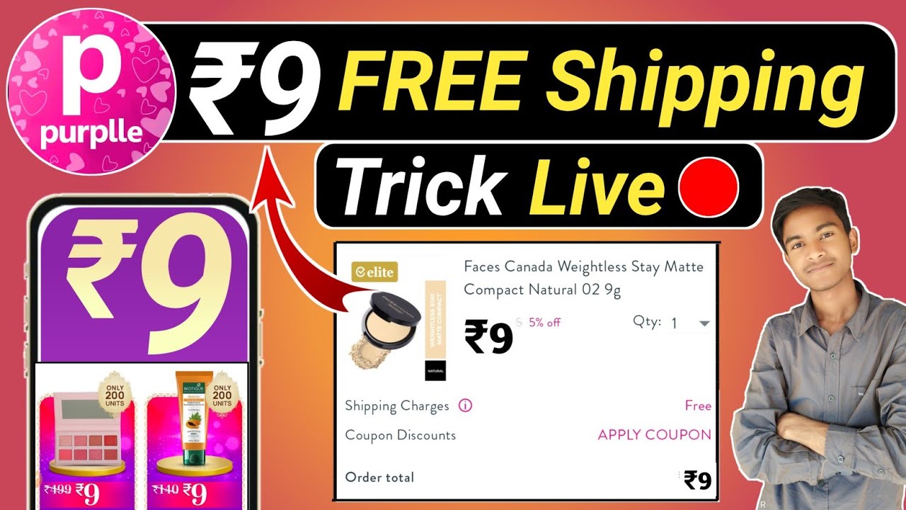 ₹9 New free shopping app loot today | Dewali latest ₹9 sale app 2022 | Purple ₹9 free shipping trick