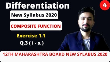 Differentiation Ex. 1.1 part 4  Q.3 HSC New Syllabus 2020-21 Maharashtra Board.  Rahim Sir