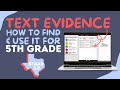 Text Evidence and Reading Comprehension Quiz