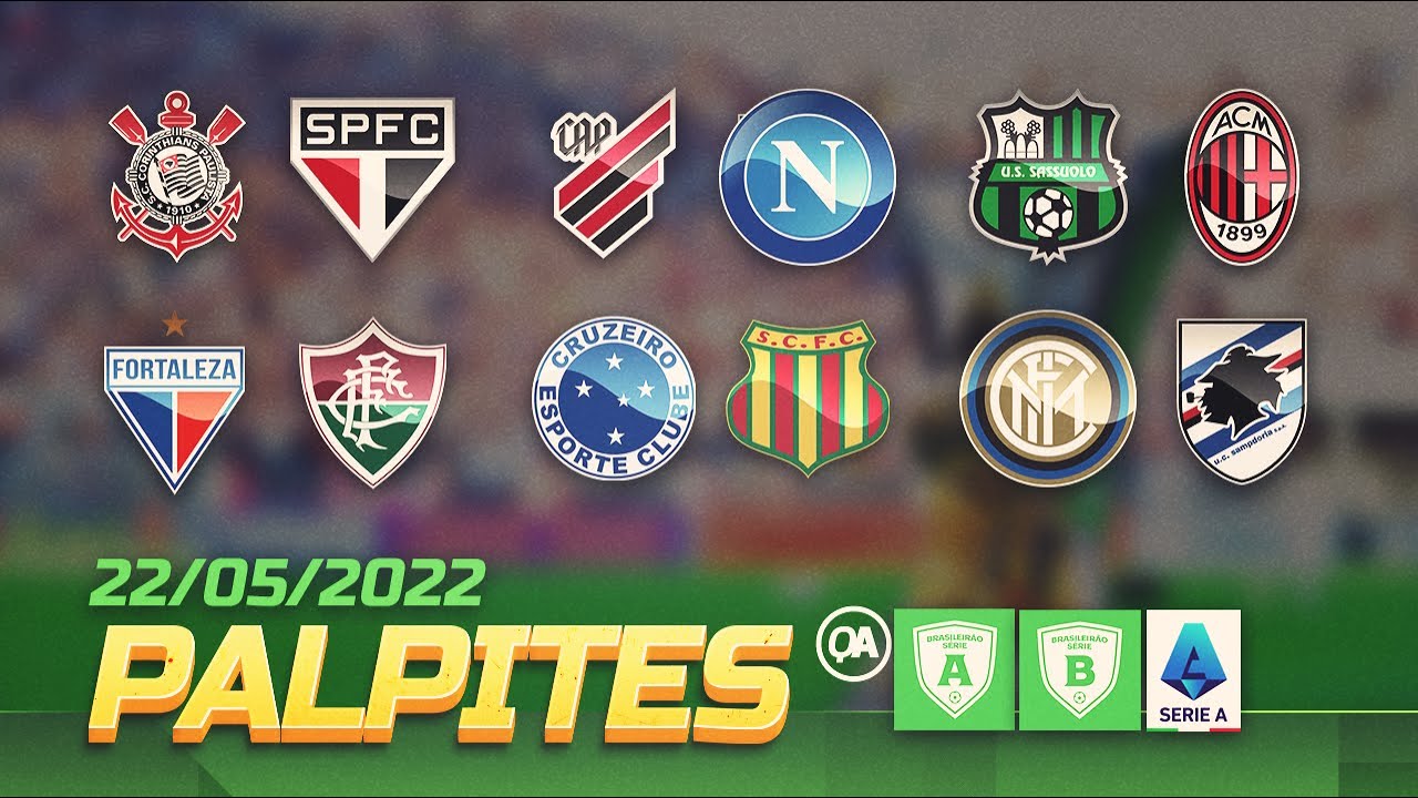 Palpites de futebol para hoje 22/05/2022 – Brasileirão Série A, Série B e Campeonato Italiano