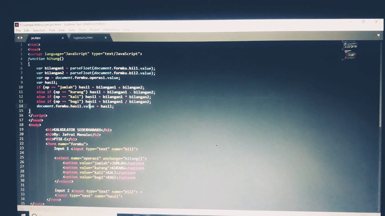Membuat Tampilan Website Kalkulator Sederhana (JavaScript) - YouTube