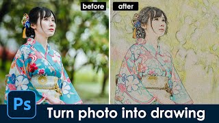 Color drawings | turn photo into color drawing quickly [Photoshop Tutorial] for beginner screenshot 1