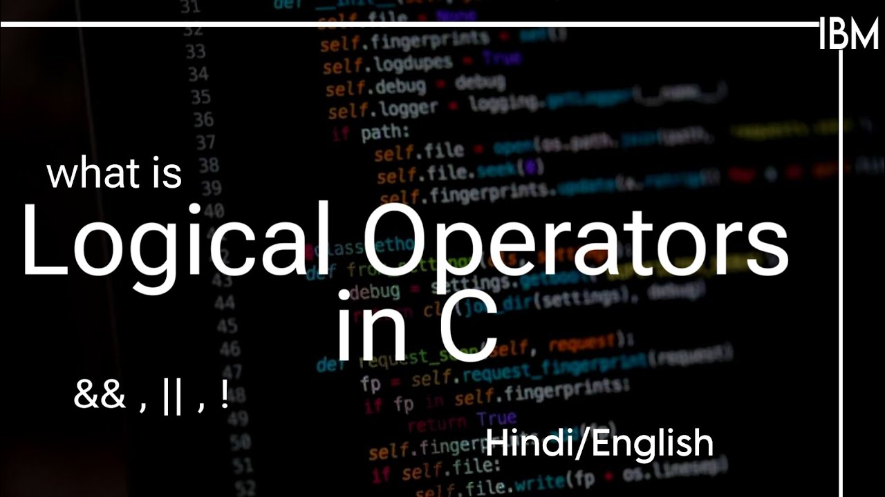 What is Logical Operators in C - YouTube