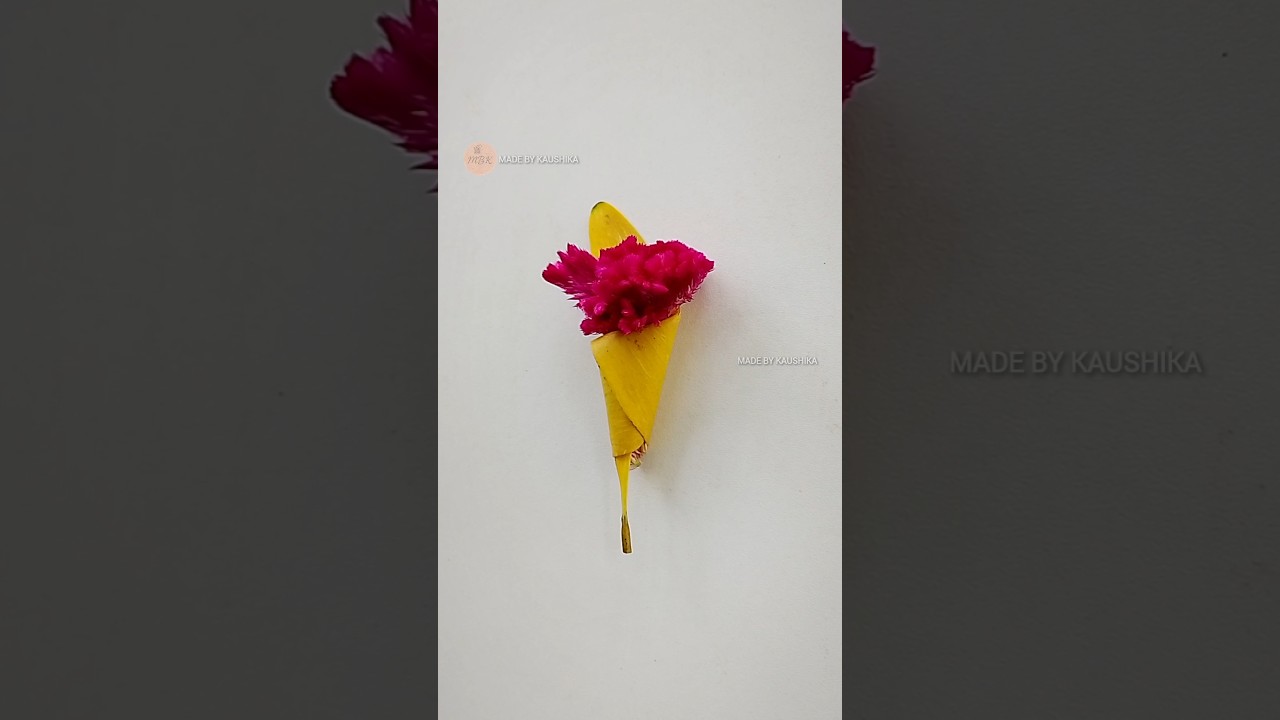 Yellow Sonajhuri Leaf × Purple Cockscomb Flower 💜💛 Natural Bouquet Idea