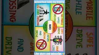 National Road Safety Day Poster Drawing | Road Safety Poster Drawing #shorts #short #youtubeshorts