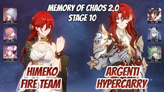 Himeko Fire Team & Argenti Hypercarry Memory of Chaos Stage 10 (3 Stars) | Honkai Star Rail
