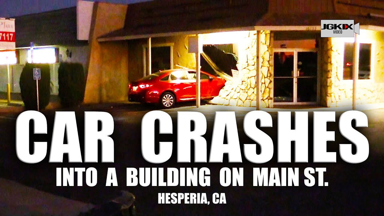 Car Crashes Into a Building on Main Street - YouTube