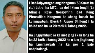 JINGPYNTIP BA SNGEWSIH - KHLAD NOH I BAH ÏAIPYNTNGENLANG NONGRUM