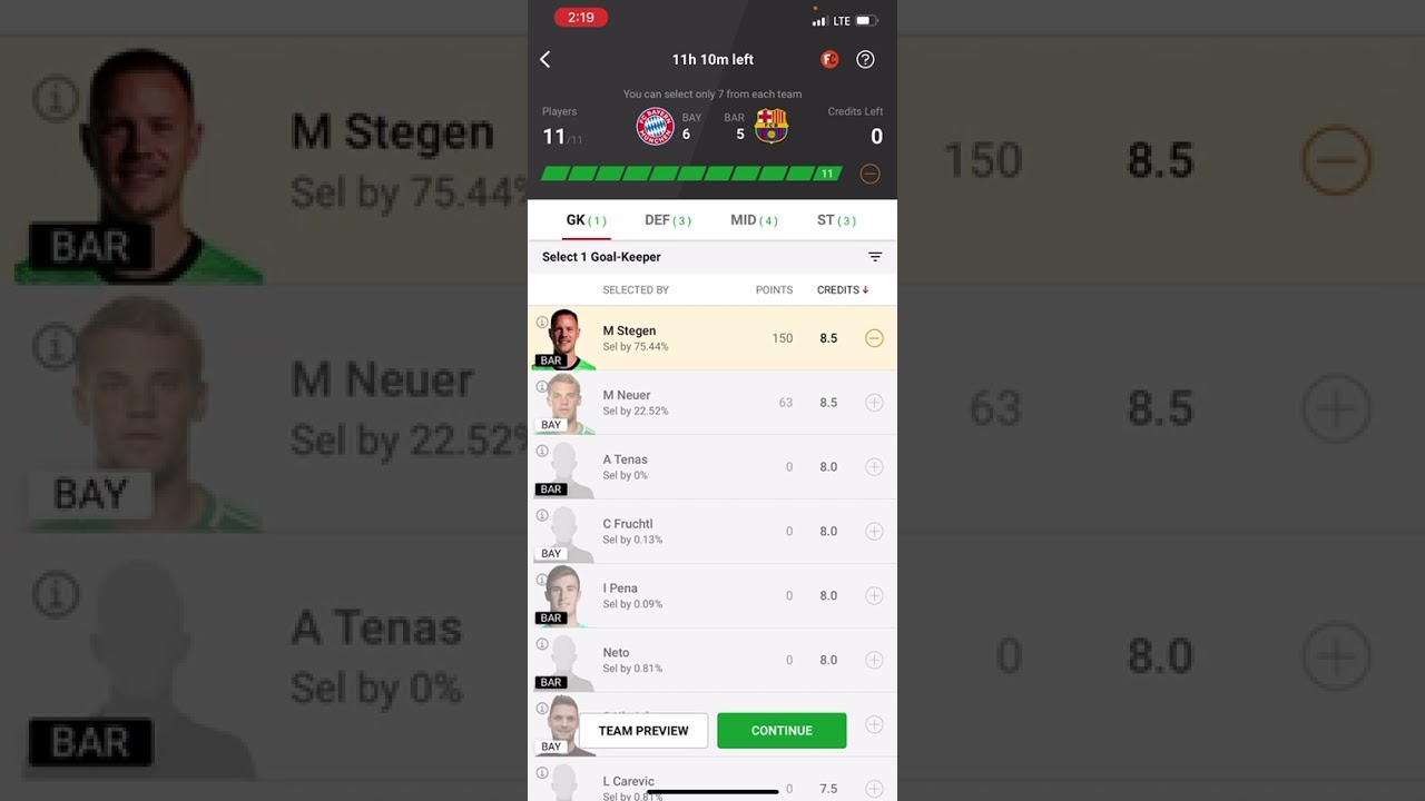 BAY vs BAR Dream11 Team | Fantasy Football Tips | Bayern Munich vs Barcelona | BAY v BAR