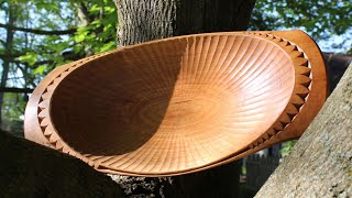 Dave Fisher carves a greenwood bowl