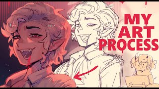 My digital art process from sketch to Rendering :D | XPpen artist 22 plus
