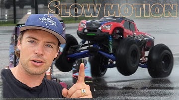 Epic RC Car Slow Motion Shots! Traxxas Xmaxx and the Traxxas XRT!