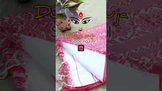 Meesho Saree Haulwhite And Red Saree Durga Puja Saree