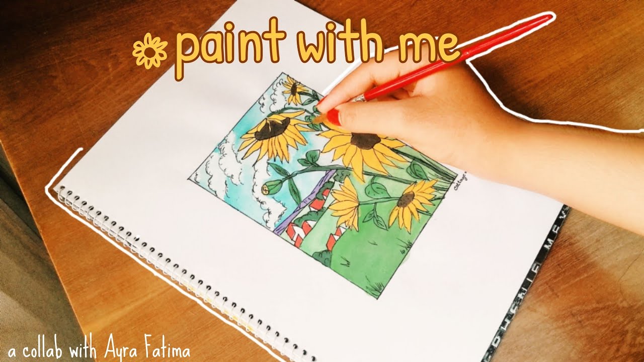 PAINT WITH ME | Painting on a rainy day | Trying cottagecore art for the first time 🌻