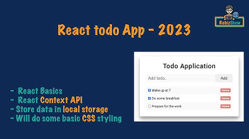 Todo Application using React JS + Context API + Local Storage - 2023