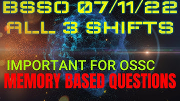BSSO Exam Analysis | 7 November 2022 all  Shift GK Question Discussion | important For All OSSC exam