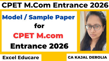 Model Paper for M.com Entrance 2026 | ODISHA CPET M.com Entrance 2026 | MCQs with Answers |