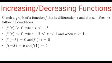 INCREASING/DECREASING FUNCTIONS: Sketch The Function For Given Increasing/Decreasing Intervals