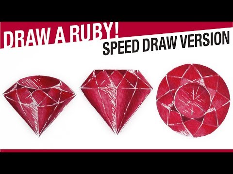 Speed Draw Version - How To Draw A Ruby! Red Ruby Drawing!