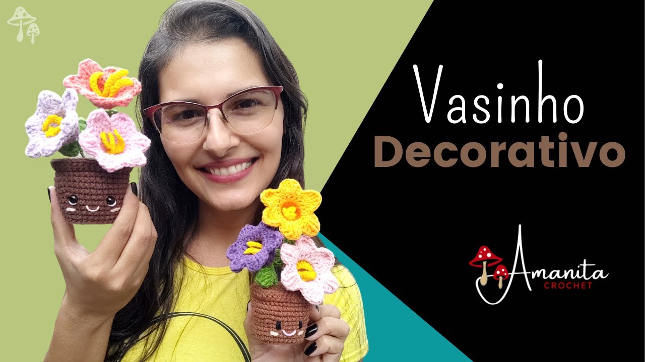 ∙∘○ amigurumi ○∘∙ Vasinho de flores decorativo | passo a passo fácil