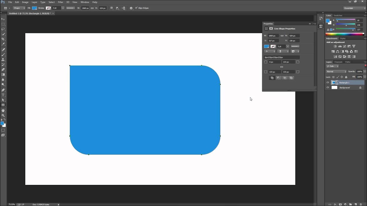 Photoshop Tutorial: CC New Rectangle Corner Radius Options -HD ...