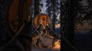 Panic Escape to Treehouse Pod #shorts #cinematic #ai #shelter #survival #forestguard