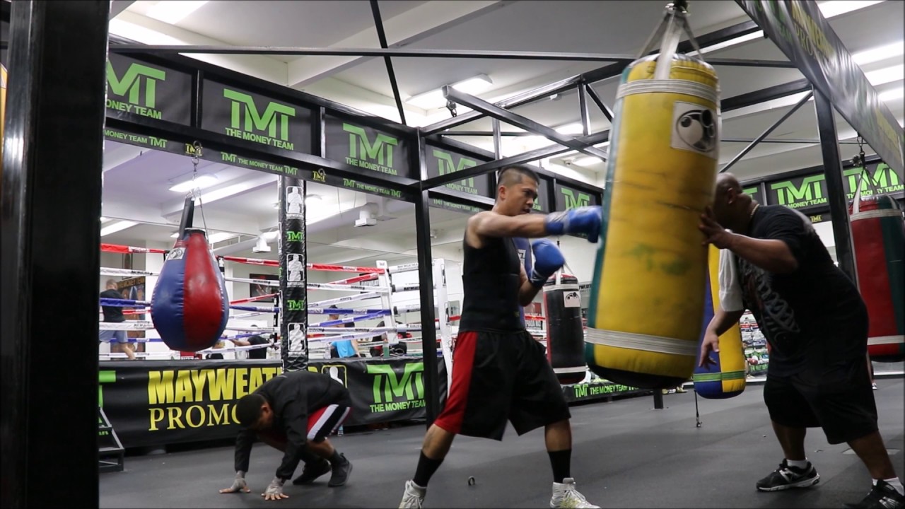 Training with Morris East at Mayweather Boxing Club