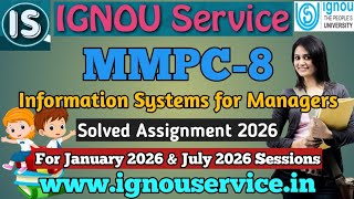 IGNOU MMPC-8 Solved Assignment 2026 for January 2026 and July 2026 Sessions
