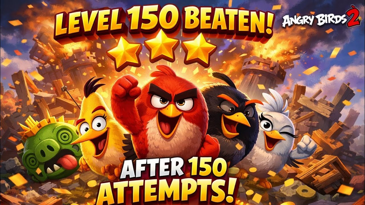 150 FAILS to FINALLY Beat Angry Birds 2 Level 150! 😡Insane Rage Quit Moments!