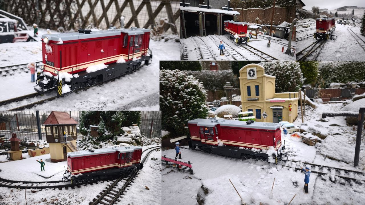 🥶🚂 Frostige⛄🥶Winterliche Anlagen Fahrt der⛽Neuen LGB L 45 H⛽LGB 26450 ⛄🥶auf der ganzen  Gartenbahn🥶🚂
