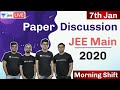JEE Mains 2020 - Paper Solution | Discussion | 7th Jan- Morning | Unacademy JEE