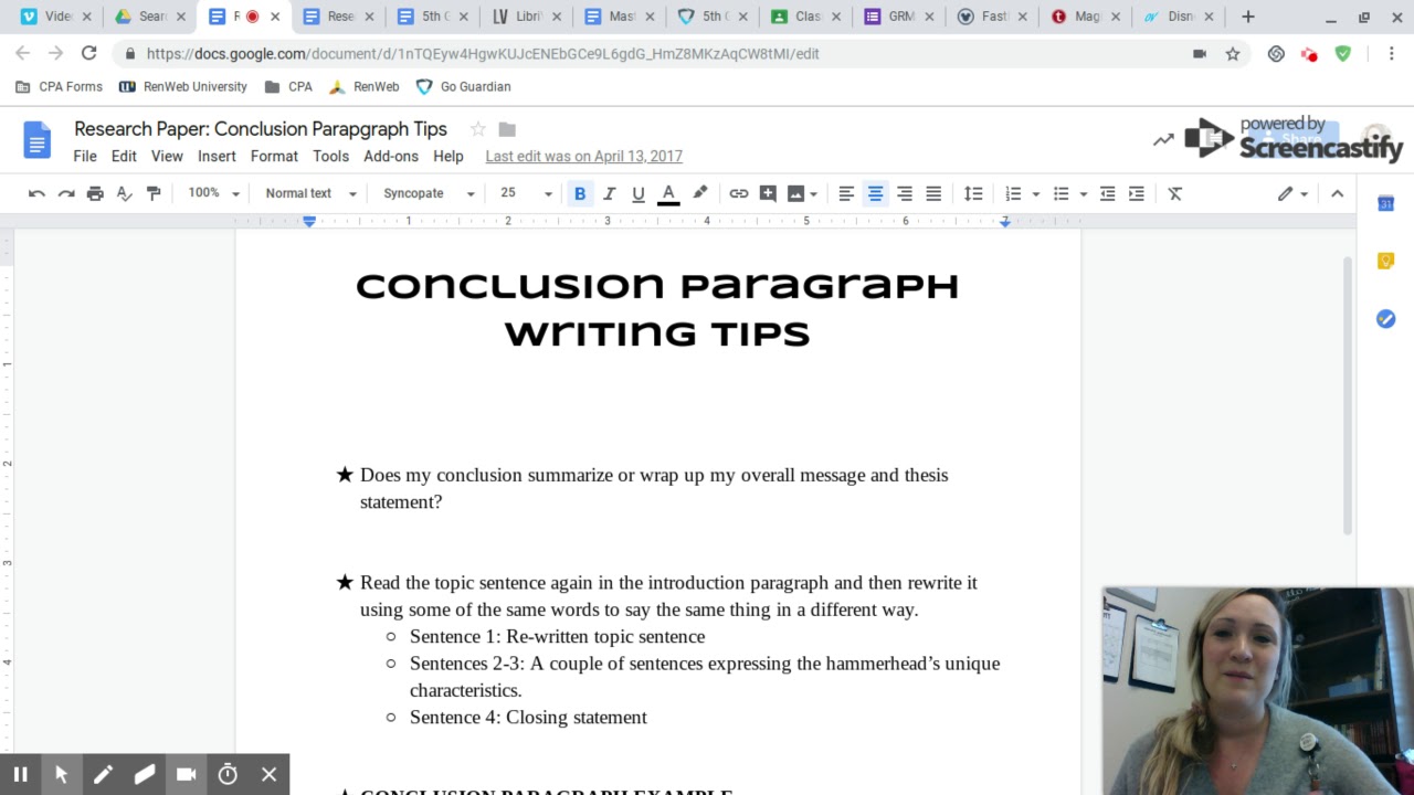 WR: Research Paper - Conclusion Paragraph Tips