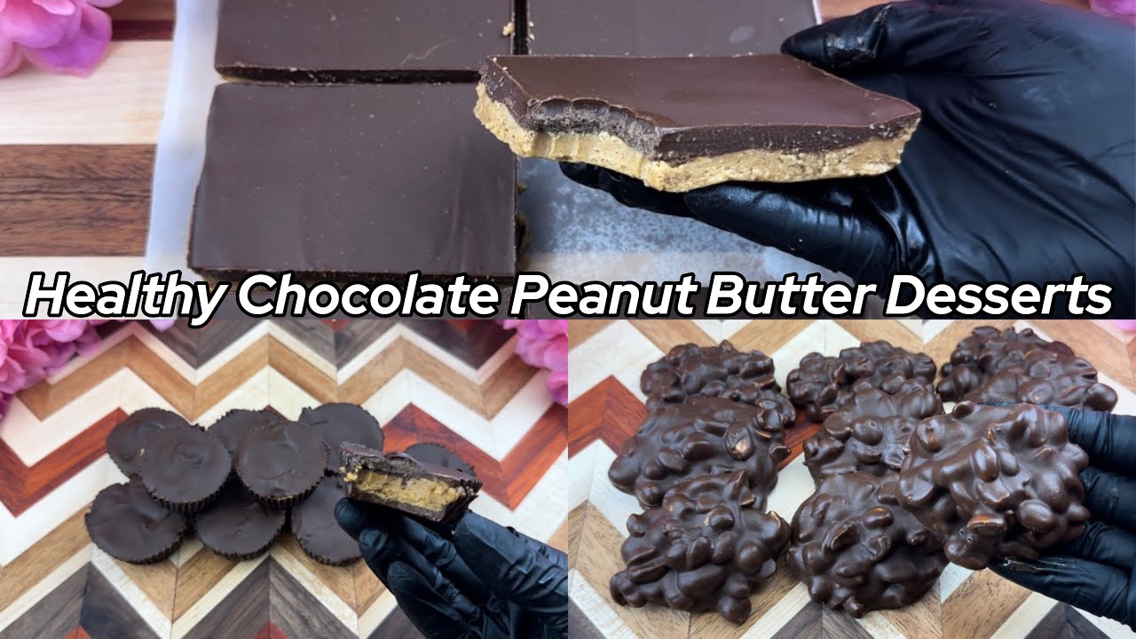3 Healthy Chocolate Peanut Butter Desserts (tastes like Reese’s cups!) | No-Bake Desserts